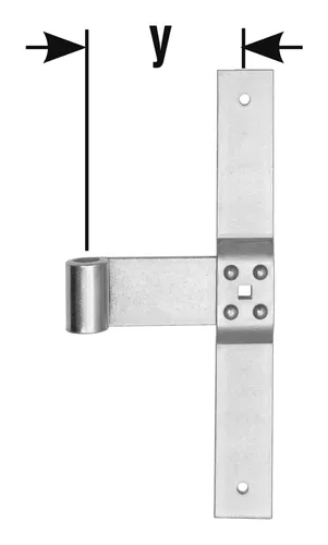 Pollmann Haustür-Mittelband D16 x 300 mm hell verzinkt - 1213000