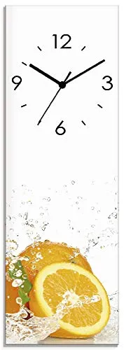 ARTLAND Lautlose Wanduhr aus Glas in orange von ARTland