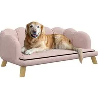 PawHut Hundesofa mit Waschbarem Bezug - Hundesessel & -sofas, stilvolles Design mit robusten Holzbeinen und hohem Komfort für mittelgroße Hunde bis 25 kg, ideal für ein gemütliches Zuhause.