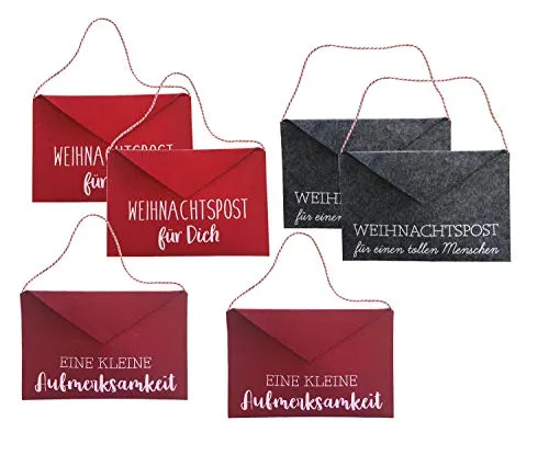 Briefumschlag aus Filz 25,5 x 16,5 cm Filztasche Geschenk Umschlag (6 Stück)