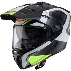 Caberg Tanami Scram Motocross Helm, schwarz-grau-gelb, Größe M - Motorradhelm mit abnehmbarem Sonnenschild und kratzfestem Visier inklusive Pinlock® Antifogscheibe für klare Sicht bei jedem Wetter.