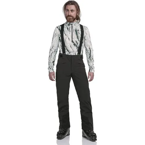 Schöffel Pants Style Mountet Men black (9990) 46 - Hochwertige Skihose für Herren, wasserdicht mit 20k mm Wassersäule, ergonomischem Schnitt und abnehmbaren Hosenträgern für optimalen Komfort und Bewegungsfreiheit bei Skitouren.