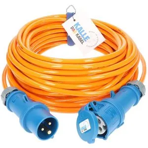 Kalle-das-Kabel Verlängerungskabel 25m CEE 230V 16A - Netz-Verlängerungskabel, extrem strapazierfähig und ideal für Baustellen und den Außenbereich, mit 15 Jahren Garantie und inklusive praktischer Transporttasche.