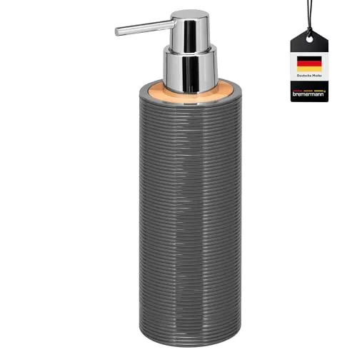 bremermann Seifenspender Segno aus Bambus und Kunststoff // Füllmenge ca. 340 ml (Grau)