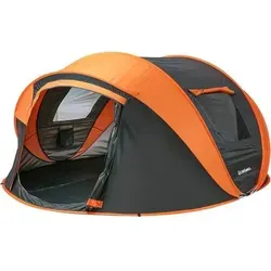 EchoSmile Pop Up Wurfzelt Wasserdicht Schwarz & Orange (5-8 Personen)