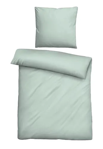 biberna Lyocell Bettwäsche UNI salbei 155x220 cm in grün von biberna