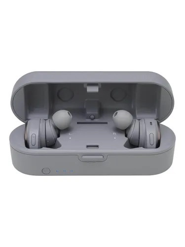 Audio-Technica ATH CKR7TW - True Wireless-Kopfhörer in Grau - Kopfhörer mit hochwertigem Sound, Bluetooth-Technologie und integriertem Mikrofon für kabellosen Musikgenuss und Anrufe.