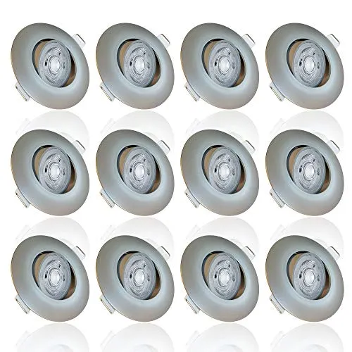 max K O M F O R T 12er Pack LED Einbaustrahler LUXi Spot - Deckenspots mit ultra flacher Bauweise, 3-stufig dimmbar und energieeffizient - ideal für stimmungsvolles Licht in jedem Raum.