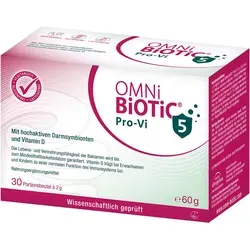 Omni-Biotic Provi-5 60 G - Nahrungsergänzungsmittel mit 5 Bakterienstämmen und 10 Milliarden lebenden Kulturen pro 2 Beuteln, unterstützt eine gesunde Darmflora und ist ideal für Milchallergiker.