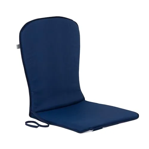PATIO Blaue Stuhlauflage Niedriglehner 74 x 38 cm Sam Monoblock Auflage Sitzkissen mit Schnüren Wendekissen
