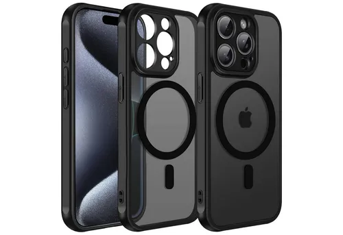CoolGadget Handyhülle Magnet-Hülle für iPhone 15 Pro Schutzhülle magnetisch 6,1 Zoll, Hülle Matt Stoßfest kompatibel mit Magsafe Zubehör Kameraschutz Case