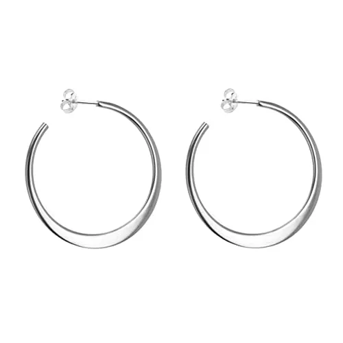 Tuscany Silver Damen-Ohrringe 35mm Flat Round Hoop - 8.53.0999