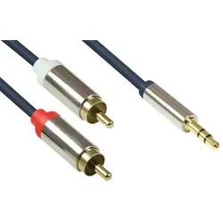 GC M0058 - Audio Kabel, 3,5 mm Klinkenstecker auf 2x Cinch, 1,5 m