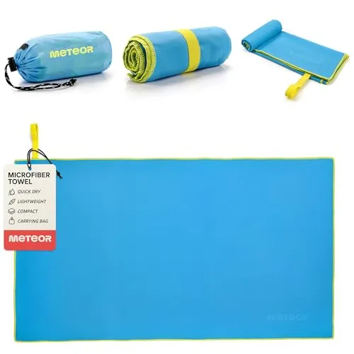 Meteor Mikrofaser-Handtuch, auch als Badetuch für Sport oder Strand, Reise, schnell trocknend, leicht, platzsparend, für Kinder, Männer, Frauen
