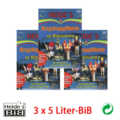 Glühwein Arzgebirgsglühwain 9,5% Alc., 3 x 5 Liter-BiB - 3er-Pack
