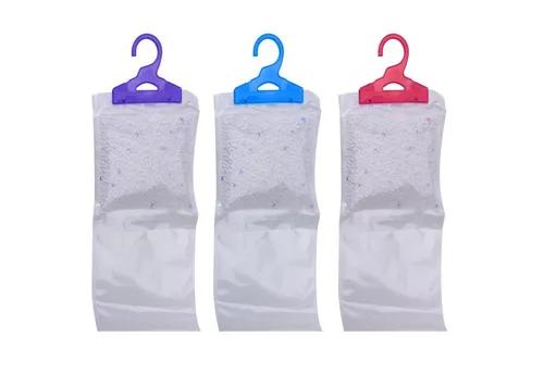 HAC24 Granulat-Luftentfeuchter 3er Set Duft Luftentfeuchter Entfeuchter Kleiderschrank, Tank 0,50 l, zum Aufhängen je 210g Granulat mit 500 ml Beutel