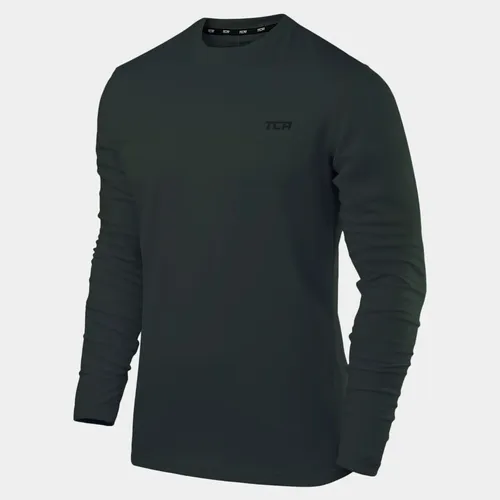 TCA Herren Langarm Laufshirt - Schwarz - Funktionsshirt für Herren, atmungsaktiv und ideal für sportliche Aktivitäten bei kühleren Temperaturen.
