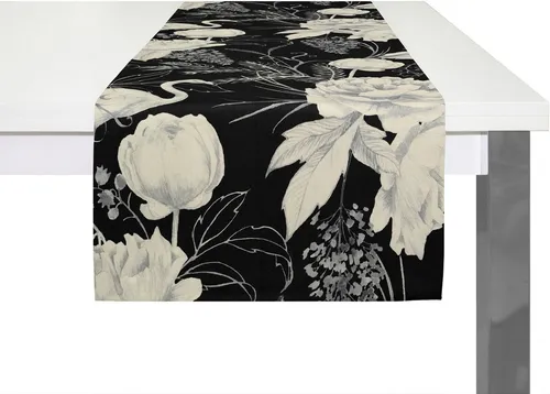 Adam Tischläufer Eden in schwarz von Adam