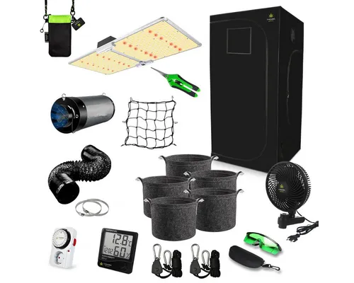 Canna4Home GrowBox Komplettset 100 x 100 x 200 cm in schwarz von Cannabis 4 Home