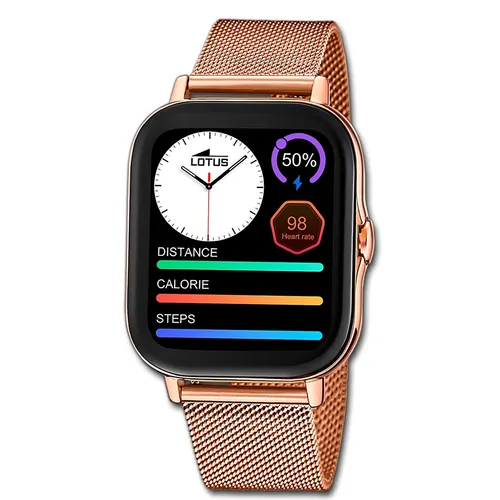 Lotus Damen Smartwatch 50045/1 - Elegante Smartwatch aus Edelstahl in Roségold, 44,2mm, mit Gesundheitsmonitoring und Spritzwasserschutz (1 ATM) - ideal für modebewusste Damen.