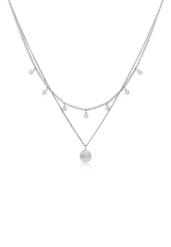 Elli Ketten-Set Layer Plättchen Disc Sonne 925 Silber von Elli