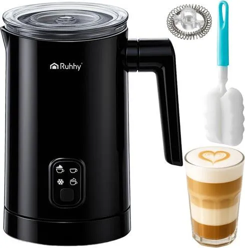 Elektrischer Milchaufschäumer, Schwarz, 400 W, 160 ml/350 ml Fassungsvermögen