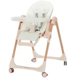Peg Pérego Prima Pappa Follow Me Hochstuhl Mon Amour - Kinderhochstühle mit multifunktionalem Design – ab 0 Monaten als Babyliege nutzbar und mobil durch praktische Rollen für flexibles Essen am Familientisch.