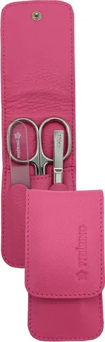 Pfeilring Baby Taschenetui 0111 Rosa Maniküre-Set - Nagelpflege-Set für Babys, 3-teiliges Etui aus weichem Nappaleder mit abgerundeten Werkzeugen, perfekt zum sicheren Kürzen der zarten Nägel.
