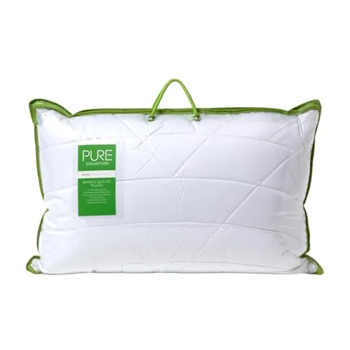 Homescapes Bio-Bambus-Kopfkissen 50 x 75 cm - Bio-Kissen für Rückenschläfer mit antibakteriellen Bambusfasern, waschbar bei 30 Grad und ideal für Allergiker. Atmungsaktiver Perkal-Bezug sorgt für schnellen Trocknungsprozess.