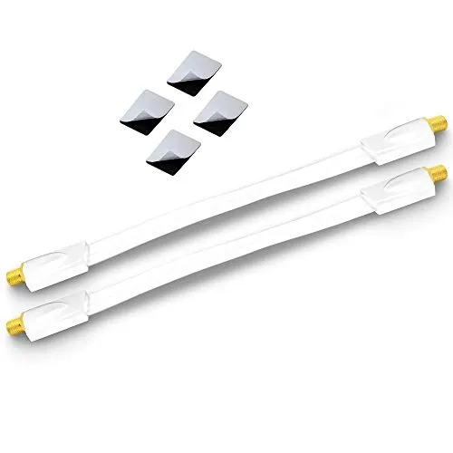 ARLI HD Fensterdurchführung Sat Kabel 2 xFlachkabel Ultra Slim vergoldet Koaxialkabel extrem flach F Stecker Fenster Tür Wohnwagen Camping HDTV 3D 4K TV 2 Stück UltraSlim