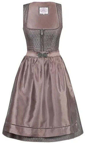 MarJo Dirndl Dormitz Espresso Midi 65 cm Größe 32 - Elegantes Midi-Dirndl in Espresso mit einer Länge von 65 cm, ideal für festliche Anlässe und perfekt für Damen, die Tradition mit Stil verbinden.