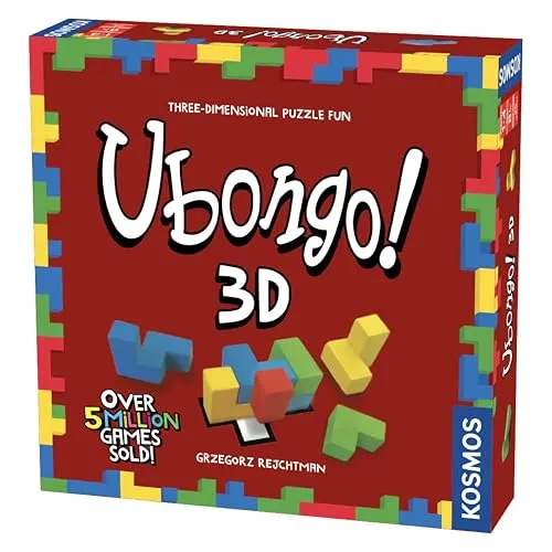 Thames & Kosmos - Ubongo! 3D - Level: Intermediate - Unique Puzzle Game - 1-4 Players - Puzzle Solving Strategy Board Games for Adults & Kids, Ages 5+, 694258