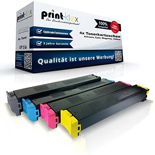4X Print-Klex Tonerkartuschen kompatibel für Sharp MX 3115 N MX 3140 N MX 3600 Series MX 3610 N MX 3640 N MX-36GT BA MX-36GT CA MX-36GT MA MX-36GT YA Black Cyan Magenta Yellow Sparset KCMY - Color Pl