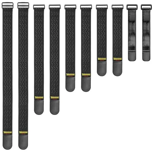 Trilancer Gurtbänder mit Klettverschlüssen, 5 Größen(61/46/36/30/23cm), Elastische Gurte,Klettgurte und Packriemen für die Organisation Ihrer Verlängerungskabel, Schläuche, Fahrrad, Werkstatt, Garage