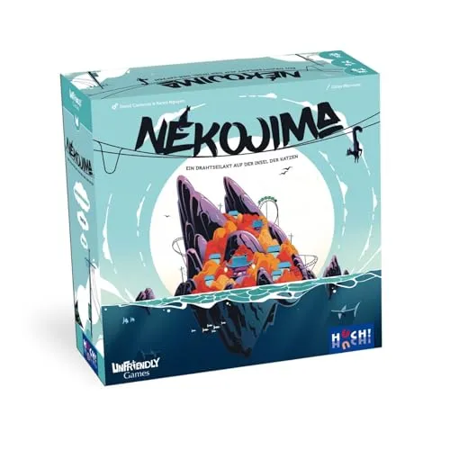 HUCH! Nekojima - Geschicklichkeitsspiel für 1-5 Spieler ab 7 Jahren, innovative Herausforderungen auf der Katzeninsel in Japan