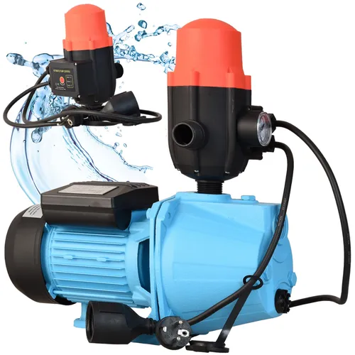 Wasserpumpe JET 100S (3600l/h, 1100W, Förderhöhe 50m) mit Elektronische Druckschalter BRIO CSK 21