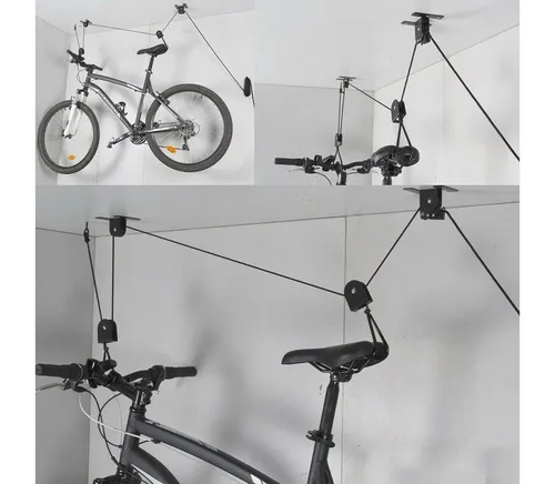 Dunlop Fahrradlift Fahrraddeckenhalterungen (Deckenlift Halterung für Fahrräder, Tragkraft max. 20 kg), Fahrrad Deckenlift