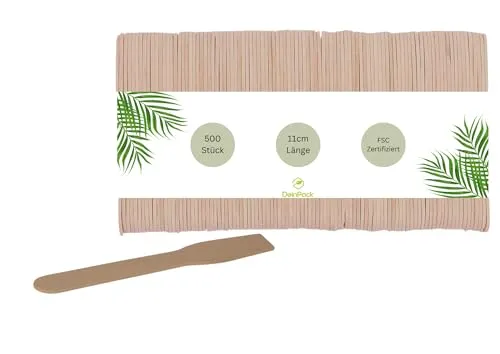 DeinPack 1000 Eislöffel Birke 9,6 cm | biologisch abbaubar | Nachhaltiges Besteck | Einwegbesteck | Holzbesteck