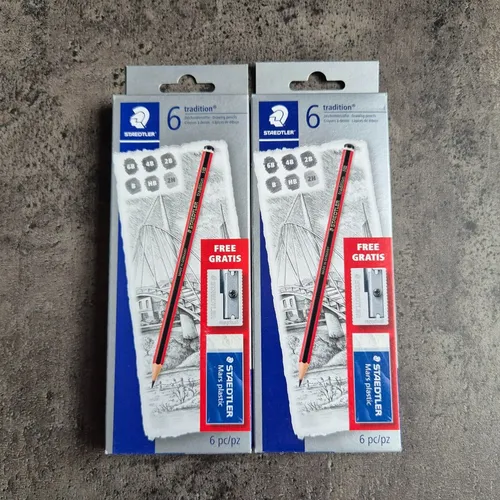 Staedtler Tradition 110 Graphit Zeichnung Bleistifte 12-Pack 6B 4B 2B B Hb 2H