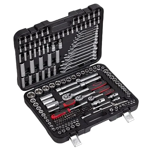 Primaster Steckschlüsselsatz ST216 - 216-teilig - Werkzeug-Sets, vielseitiger Steckschlüsselsatz mit 216 Teilen für professionelle Anwendungen und höchste Flexibilität.
