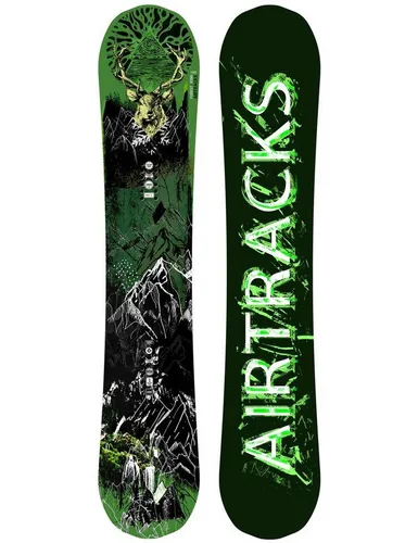 Airtracks Herren Snowboard - Forest King Carbom Hybrid Rocker 160 cm - Snowboard für alle Könnensstufen mit Hybrid Rocker Profil und Wide Shape, ideal für fehlerverzeihendes All-Mountain-Riding und das Erlernen von Tricks im Park.