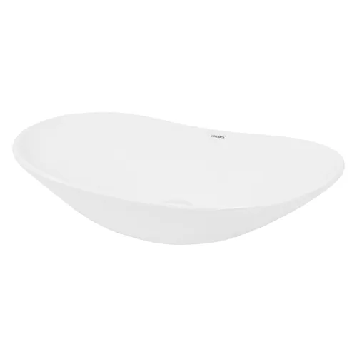 ECD Germany Design Waschbecken - Hochwertiges Aufsatzbecken aus Keramik - Waschschalen mit modernem, minimalistischem Design und großzügigem Waschbereich, ideal für jedes Badezimmer oder Gäste-WC.