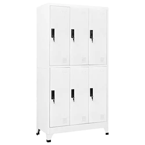 vidaXL Schließfachschrank Metallschrank 90x45x180 cm - Aufbewahrungsschrank aus robustem Stahl mit abschließbaren Fächern, ideal für sichere Aufbewahrung von Kleidung und persönlichen Gegenständen.