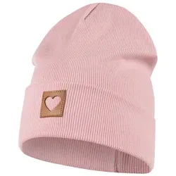 Smarilla Jerseymütze Mädchen Mütze Beanie Übergangsmütze gerippt Breiter Bund rosa 46/48