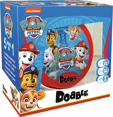 Zygomatic Dobble Paw Patrol - Spanisches Kartenspiel für Kinder - Deckkartenspiel für 4 Jahre+, fördert die Reaktionsfähigkeit und macht das Lernen der spanischen Sprache spielerisch.