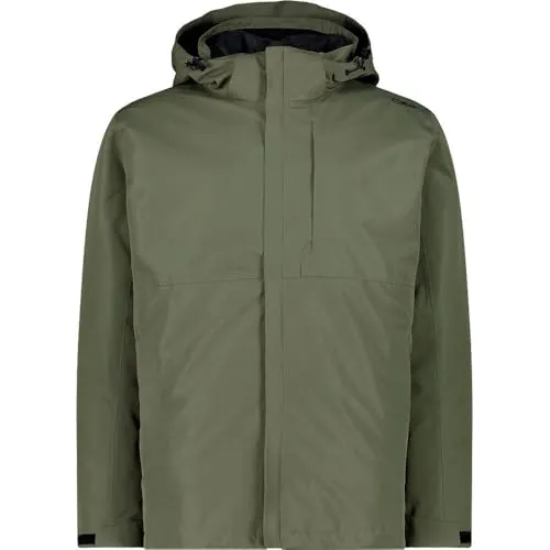 CMP Funktionsjacke mit abnehmbarem Innenjacke, 33Z1577D - Funktionsjacke in Dunkelgrün, ideal für wechselhaftes Wetter mit abnehmbarem Innenfutter für flexible Trageoptionen.