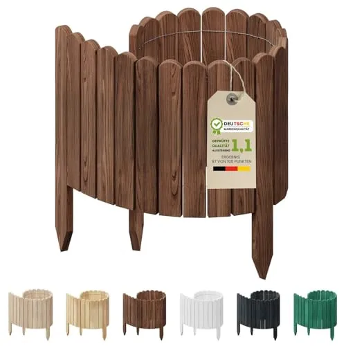 Floranica Rollborder Flexibler Holzzaun 100 x 40 cm von Floranica