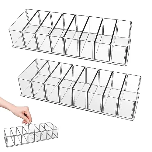 VMUTGA 2 Stücke 8 Fächern Abnehmbarer Kosmetik Transparent Organizer Make up Lidschatten Lippenstifte Nagellack Aufbewahrungsboxen für Schlafzimmer Waschtisch Schminktisch Schrank, SNH-8KC