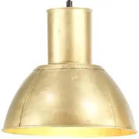 vidaXL Hängelampe Messing 25 W E27 Rund 28,5 cm - Stilvolle Hängelampe mit einem Durchmesser von 28,5 cm und elegantem Messing-Finish. Ideal für Wohnzimmer oder Büro, bietet sie individuelle Beleuchtung durch E27-Fassung. Lieferung inklusive Montagematerial.