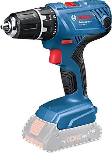 Bosch Professional 18V System Akku Bohrschrauber GSR 18V-21 - 55 Nm max. Drehmoment, Profi-Qualität mit Vollmetallgetriebe und kompatibel mit AMPShare